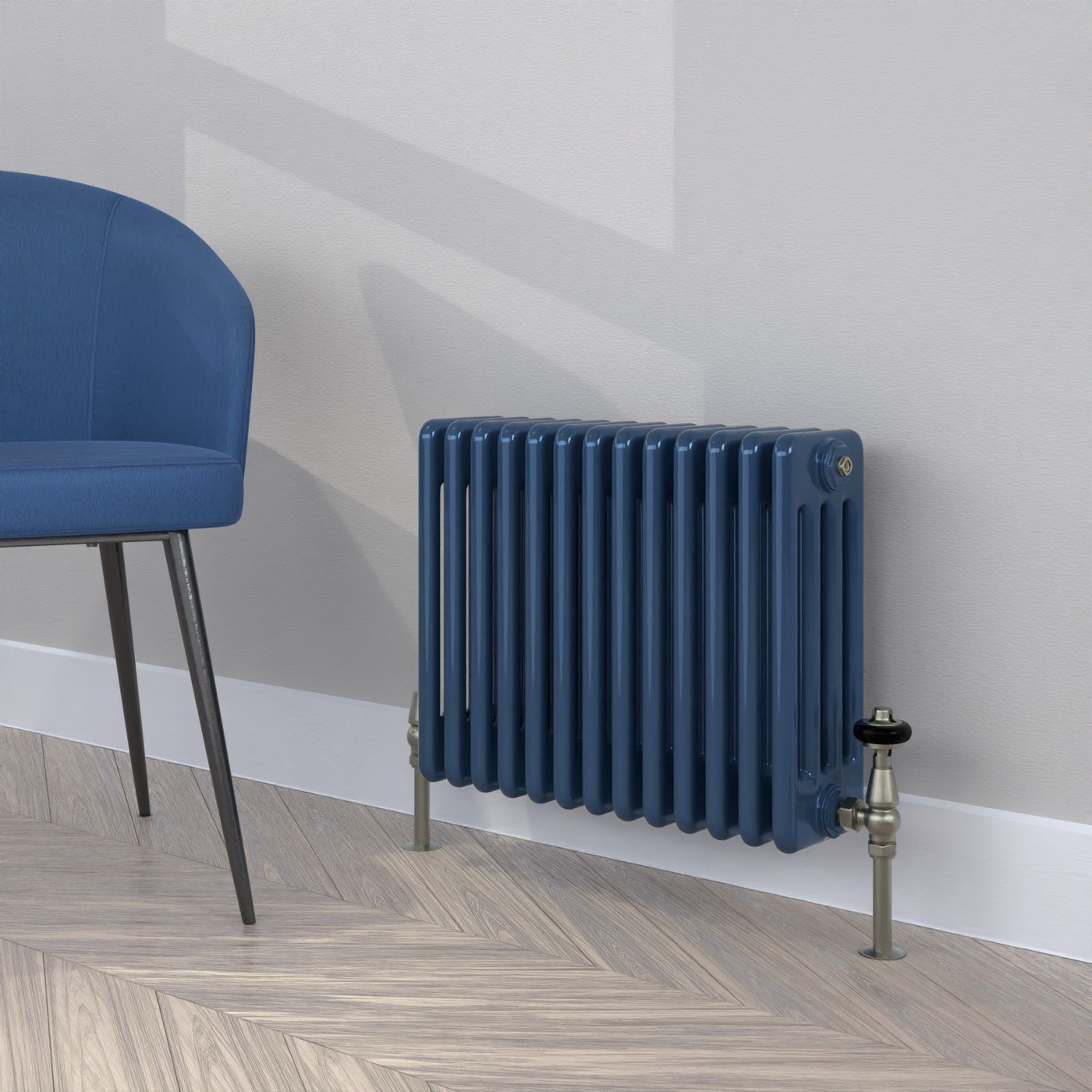 Classic Blue Column Radiator H400mm x W1404mm