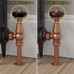 T-TRV-019-AG-BC-BROWN-HEAD-COMP - Flatford Traditional TRV Angled Brushed Copper Thermostatic Radiator Valves