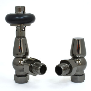 T-TRV-019-AG-BL - Flatford Traditional TRV Angled Black Nickel Thermostatic Radiator Valves