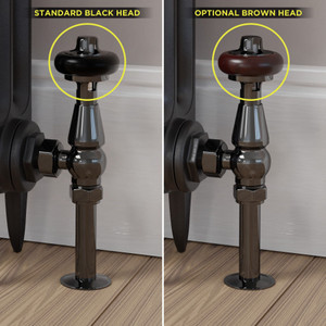 T-TRV-019-AG-BL-BROWN-HEAD-COMP - Flatford Traditional TRV Angled Black Nickel Thermostatic Radiator Valves