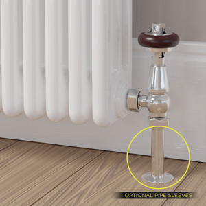 T-TRV-019-AG-C-SLEEVE-OPTION - Flatford Traditional TRV Angled Chrome Thermostatic Radiator Valves