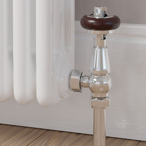 T-TRV-019-AG-C-CU00 - Flatford Traditional TRV Angled Chrome Thermostatic Radiator Valves