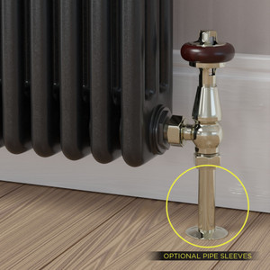 T-TRV-019-AG-N-SLEEVE-OPTION - Flatford Traditional TRV Angled Nickel Thermostatic Radiator Valves