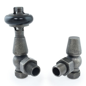 T-TRV-019-AG-PEW - Flatford Traditional TRV Angled Pewter Thermostatic Radiator Valves