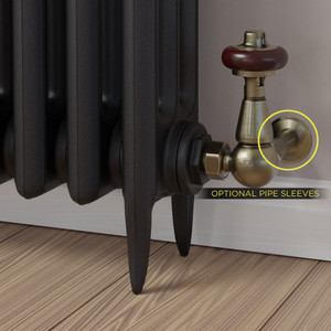 T-TRV-020-CR-AB-SLEEVE-OPTION - Flatford Traditional TRV Corner Antique Brass Thermostatic Radiator Valves