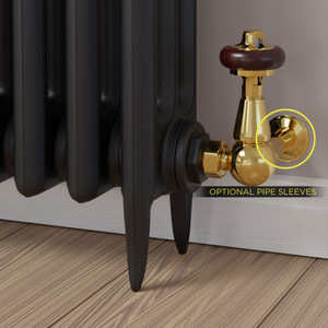 T-TRV-020-CR-B-SLEEVE-OPTION - Flatford Traditional TRV Corner Brass Thermostatic Radiator Valves