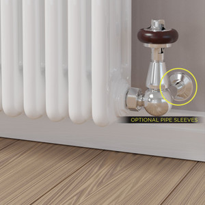 T-TRV-020-CR-C-SLEEVE-OPTION - Flatford Traditional TRV Corner Chrome Thermostatic Radiator Valves