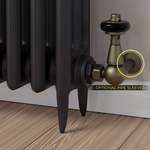 T-TRV-020-CR-OEB-SLEEVE-OPTION - Flatford Traditional TRV Corner Old English Brass Thermostatic Radiator Valves