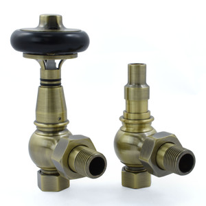 T-TRV-031-AG-AB-ALT00 - Ascott Traditional TRV Angled Antique Brass Radiator Valves