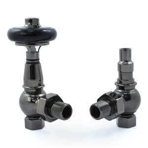 T-TRV-031-AG-BL - Ascott Traditional TRV Angled Black Nickel Radiator Valves