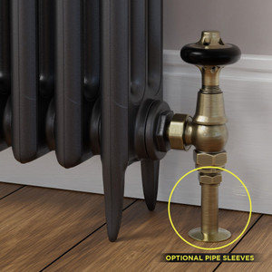 T-TRV-043-AG-AB-SLEEVE-OPTION - Alfriston Traditional TRV Angled Chrome Thermostatic Radiator Valves