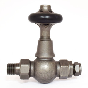 T-TRV-044-ST-PEW-ALT00 - Alfriston Traditional TRV Straight Pewter Thermostatic Radiator Valves