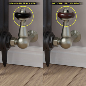 T-TRV-020-CR-SN-BROWN-HEAD-COMP - Flatford Traditional TRV Corner Brushed Satin Nickel Thermostatic Radiator Valves with Sleeves