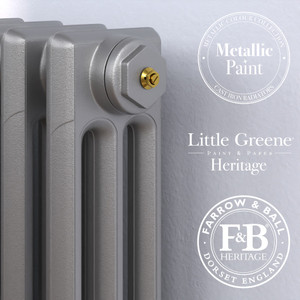 CI-SH-MET-SILVER-CU00 - Shelbourne 3 Column Victorian Cast Iron Radiator H645mm x W215mm