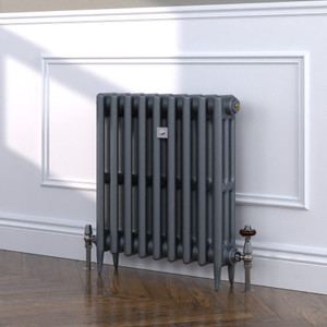 CI-SH645-10-MET-NAT-CAST-LS01 - Shelbourne 3 Column Victorian Cast Iron Radiator H645mm x W215mm