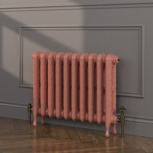CI-CR580-FB-064-RED-EARTH-LS00 - Cromwell 2 Column Cast Iron Radiator H580mm x W247mm