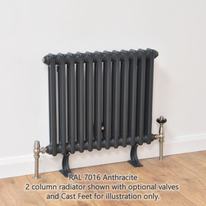 NF2-A-H-LS02 - Infinity Anthracite 2 Column Radiator 9 Sections H350mm X W438mm