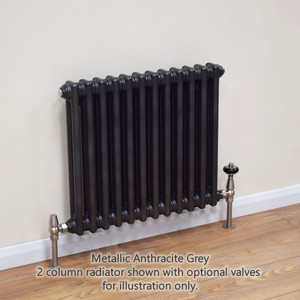 NF2-A-MET-H-LS00 - Infinity Anthracite 2 Column Radiator 3 Sections H600mm X W162mm
