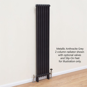 NF2-A-MET-V-LS01 - Infinity Anthracite 2 Column Radiator 20 Sections H1100mm X W944mm