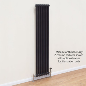 NF2-A-MET-V-LS00 - Infinity Anthracite 2 Column Radiator 12 Sections H2200mm X W576mm