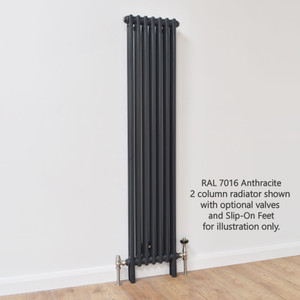 NF2-A-V-LS01 - Infinity Anthracite 2 Column Radiator 5 Sections H2500mm X W254mm