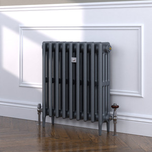 CI-RC660-10-MET-NAT-CAST-LS01 - Richmond 4 Column Victorian Cast Iron Radiator H660mm x W219mm