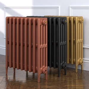 CI-RC-660-MET-COPPER-NAT-CAST-GOLD-ALT00 - Richmond 4 Column Victorian Cast Iron Radiator H660mm x W219mm