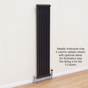 NF3-A-MET-V-LS00 - Infinity Anthracite 3 Column Radiator 30 Sections H3000mm X W1404mm