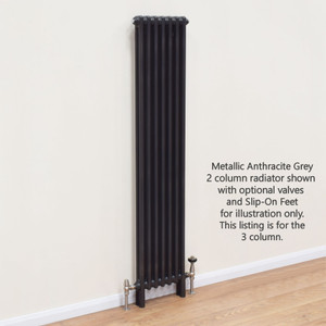 NF3-A-MET-V-LS01 - Infinity Anthracite 3 Column Radiator 16 Sections H3000mm X W760mm