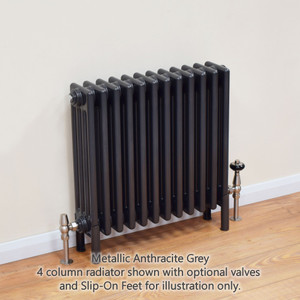 NF4-A-MET-H-LS01 - Infinity Anthracite 4 Column Radiator 4 Sections H350mm X W208mm