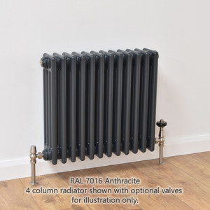NF4-A-H-LS00 - Infinity Anthracite 4 Column Radiator 9 Sections H350mm X W438mm