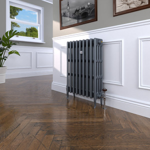 CI-RC813-10-MET-NAT-CAST-LS00 - Richmond 4 Column Victorian Cast Iron Radiator H813mm x W214mm
