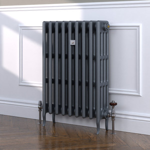 CI-RC813-10-MET-NAT-CAST-LS01 - Richmond 4 Column Victorian Cast Iron Radiator H813mm x W214mm