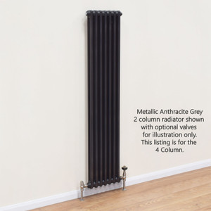 NF4-A-MET-V-LS00 - Infinity Anthracite 4 Column Radiator 4 Sections H2800mm X W208mm