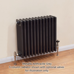 NF5-A-MET-H-LS00 - Infinity Anthracite 5 Column Radiator 5 Sections H450mm X W254mm