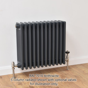 NF5-A-H-LS00 - Infinity Anthracite 5 Column Radiator 4 Sections H550mm X W208mm
