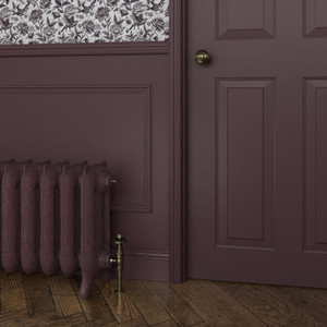 CI-RO470-FB-BRINJAL-222-LS01 - Rochester 3 Column Cast Iron Radiator H470mm x W278mm