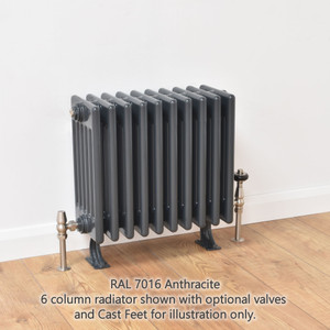 NF6-A-H-LS01 - Infinity Anthracite 6 Column Radiator 8 Sections H300mm X W392mm