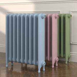 CI-MR740-FB-089-LULWORTH-BLUE-246-CINDER-ROSE-287-YEABBRIDGE-GREEN-LS00 - Minster 1 Column Cast Iron Radiator H740mm x W228mm