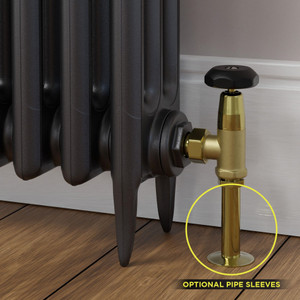 T-MAN-066-AG-B-SLEEVE-OPTION - Buckland Traditional Manual Angled Nickel Radiator Valves