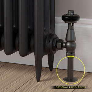 T-TRV-019-AG-PW-SLEEVE-OPTION - Flatford Traditional TRV Angled Light Pewter Thermostatic Radiator Valves