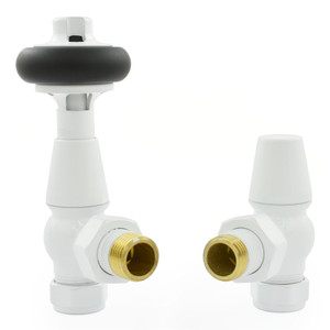 T-MAN-021-AG-W - Eastbury Traditional Manual Angled White Radiator Valves