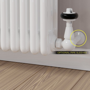 T-TRV-020-CR-W-SLEEVE-OPTION - Flatford Traditional TRV Corner White Thermostatic Radiator Valves