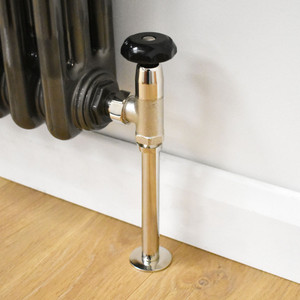 T-MAN-066-AG-N-PIP - Buckland Traditional Manual Angled Nickel Radiator Valves with Sleeves