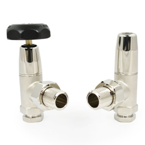 T-MAN-066-AG-N - Buckland Traditional Manual Angled Nickel Radiator Valves with Sleeves