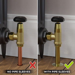 T-MAN-066-AG-B-SLEEVE-COMP - Buckland Traditional Manual Angled Nickel Radiator Valves with Sleeves