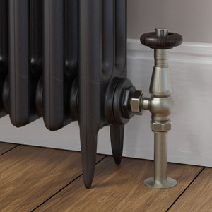 T-TRV-068-AG-SN-PIP-BROWN-HEAD-LS00 - Jarrow Traditional TRV Angled Brushed Satin Nickel Thermostatic Radiator Valves