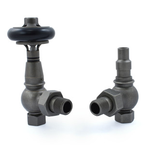 T-TRV-031-AG-PW - Ascott Traditional TRV Angled Light Pewter Radiator Valves