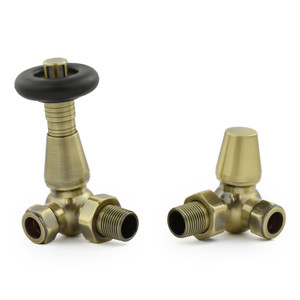 T-TRV-069-CR-AB - Jarrow Traditional TRV Corner Antique Brass Thermostatic Radiator Valves
