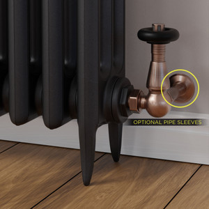 T-TRV-069-CR-AC-SLEEVE-OPTION - Jarrow Traditional TRV Corner Antique Copper Thermostatic Radiator Valves